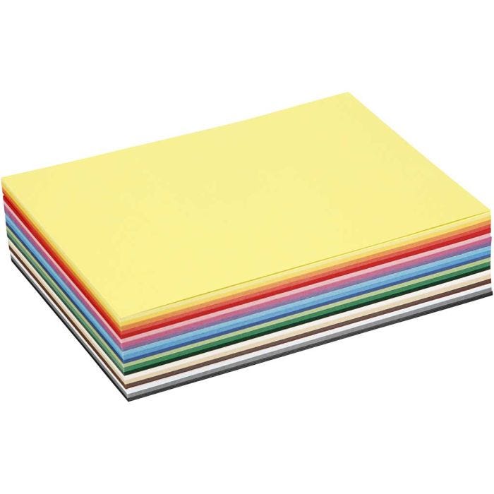Papier Cartonné Colortime, A5, feuille 148x210 mm, 180 gr, ass. de couleurs, 60 flles ass./ 1 Pq.