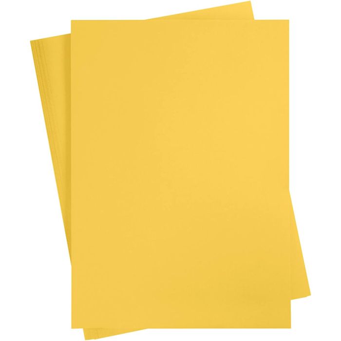 Papier Cartonné, A2, feuille 420x594 mm, 180 gr, sun yellow, 10 flles/ 1 Pq.