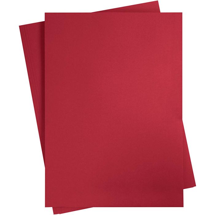 Papier Cartonné, A2, feuille 420x594 mm, 180 gr, rouge cerise, 10 flles/ 1 Pq.