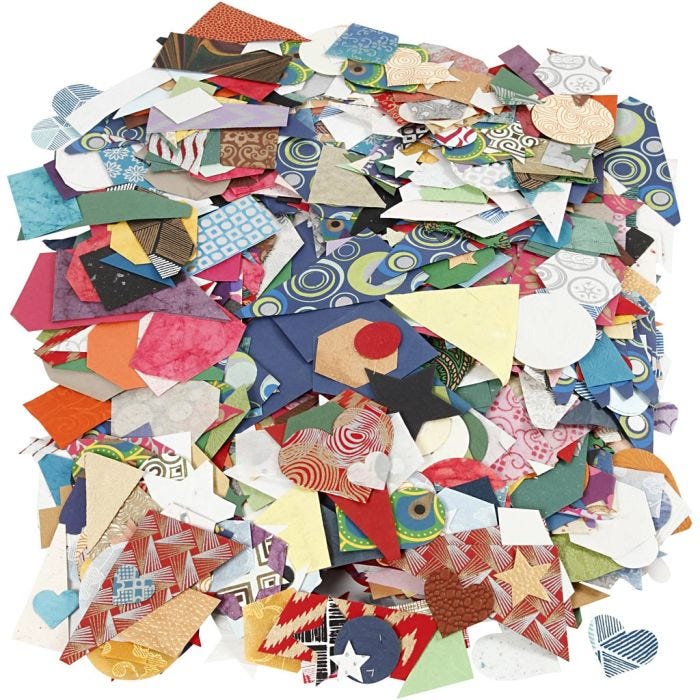 Découpes de Papier Fait Main, dim. 25-130 mm, 110 gr, 500 gr/ 1 Pq.