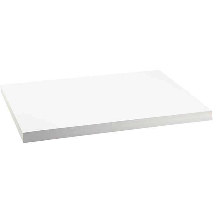 Papier cartonné coloré, A2, feuille 420x594 mm, 250 gr, blanc, 100 flles/ 1 Pq.