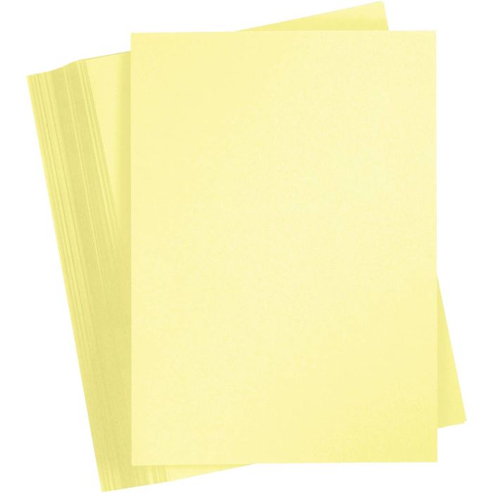 Papier Cartonné, A4, feuille 210x297 mm, 180 gr, jaune clair, 100 flles/ 1 Pq.