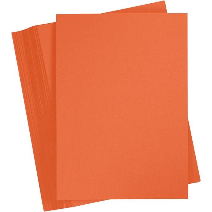 Papier Cartonné, A4, feuille 210x297 mm, 180 gr, orange, 100 flles/ 1 Pq.