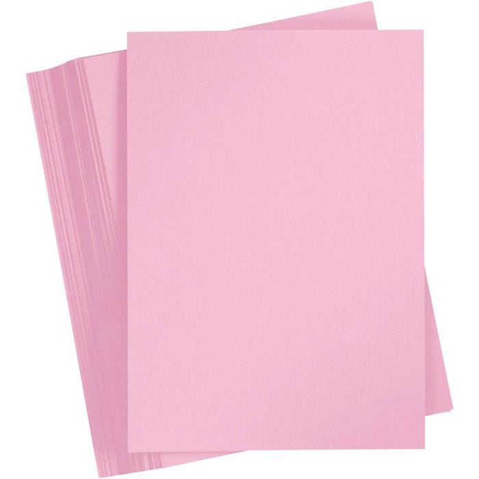 Papier Cartonné, A4, feuille 210x297 mm, 180 gr, rose clair, 100 flles/ 1 Pq.