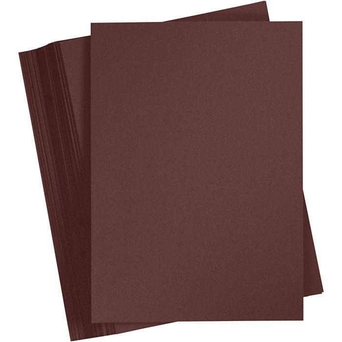 Papier Cartonné, A4, feuille 210x297 mm, 180 gr, brun foncé, 100 flles/ 1 Pq.