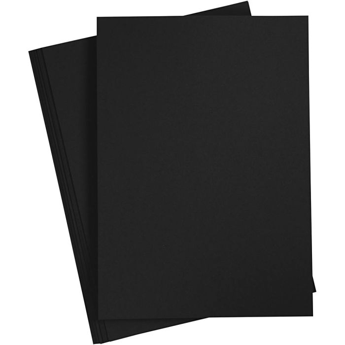 Papier cartonné, A4, feuille 210x297 mm, 220 gr, noir, 10 flles/ 1 Pq.