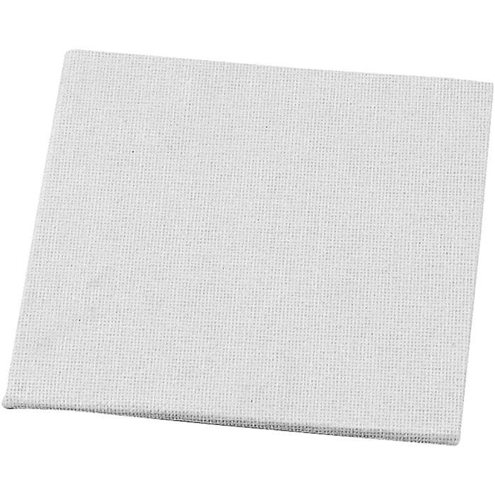 Panneau en toile, dim. 10x10 cm, ép. 3 mm, 280 gr, blanc, 12 pièces/ 1 Pq.