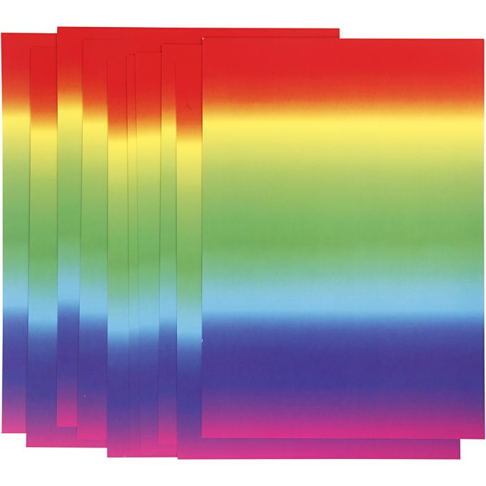 Papier arc-en-ciel, A4, feuille 210x297 mm, 180 gr, 10 flles/ 1 Pq.