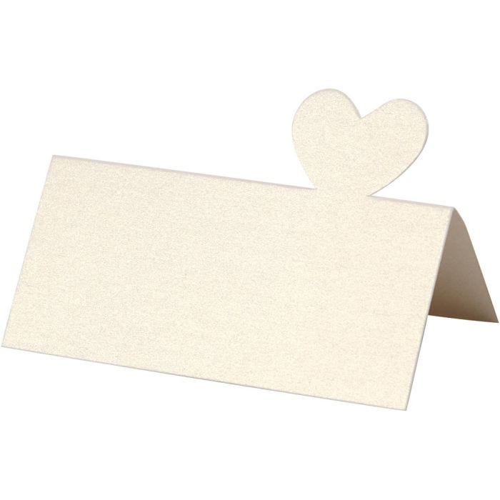 Marque-place, dim. 8x8,5 cm, 120 gr, blanc cassé, 20 pièces/ 1 Pq.