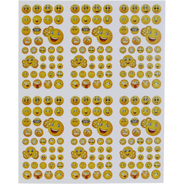 Smileys, feuille 20x25 cm, 5 flles/ 1 Pq.