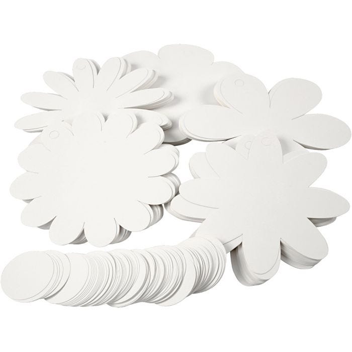 Fleurs, d 20 cm, 400 gr, blanc, 5x20 pièces/ 1 Pq.