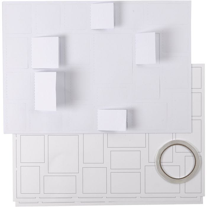 Calendrier de Noël , dim. 30x42 cm, blanc, 5 pièces/ 1 Pq.