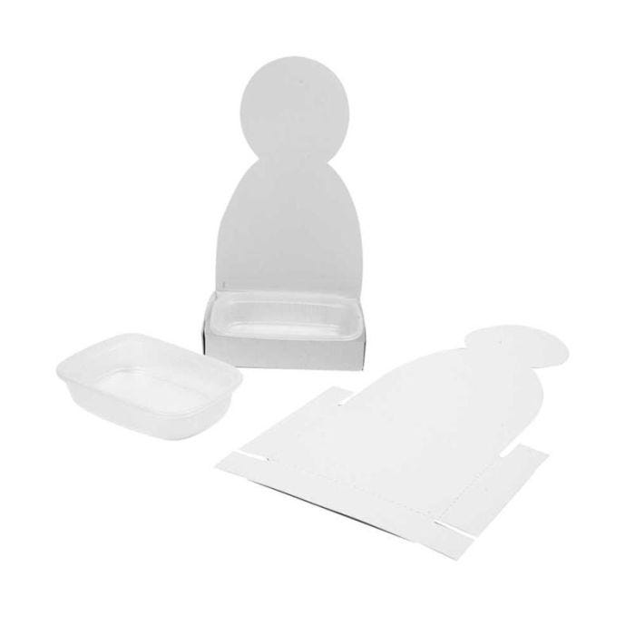 Bac à semer en forme de figurine, corps, H : 20 cm, blanc, 6 set/ 1 Pq.