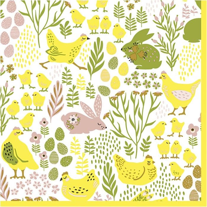Serviettes de table, Pâques, dim. 33x33 cm, 20 pièces/ 1 Pq.