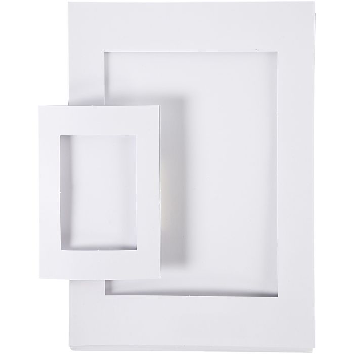 Cartes passe-partout, dim. A4+A6, 230 gr, blanc, 2x60 pièces/ 1 Pq.