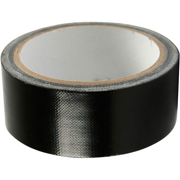 Duct tape, L : 38 mm, noir, 25 m/ 1 rouleau