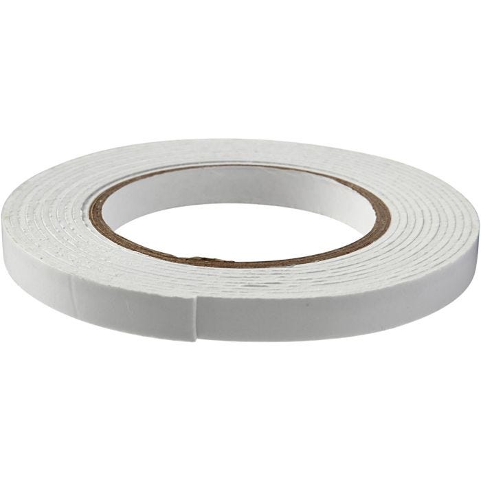 Mousse Adhésive Double-Face, L : 12 mm, ép. 2 mm, 5 m/ 1 rouleau