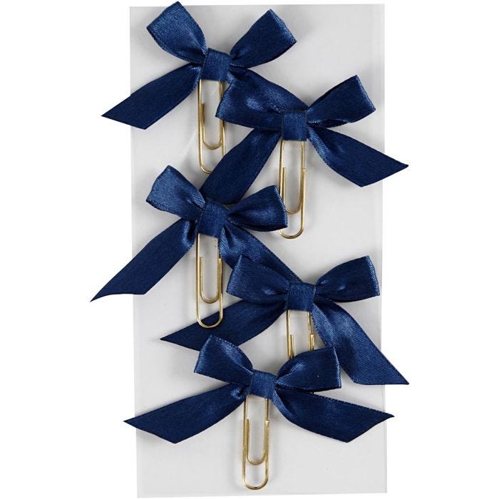 Trombones métalliques, dim. 40x70 mm, bleu, 5 pièces/ 1 Pq.