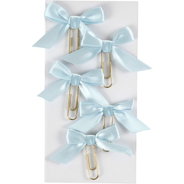 Trombones métalliques, dim. 40x70 mm, bleu clair, 5 pièces/ 1 Pq.