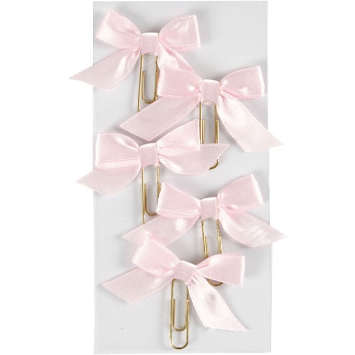 Trombones métalliques, dim. 40x70 mm, rose clair, 5 pièces/ 1 Pq.