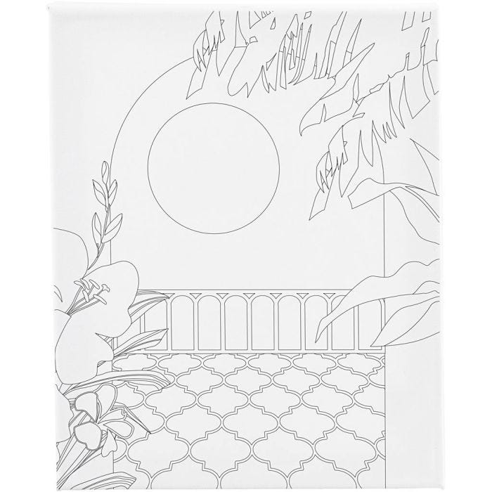 Toile de peintre imprimée, Balcon ensoleillé , P: 1,6 cm, dim. 24x30 cm, 360 gr, 1 pièce