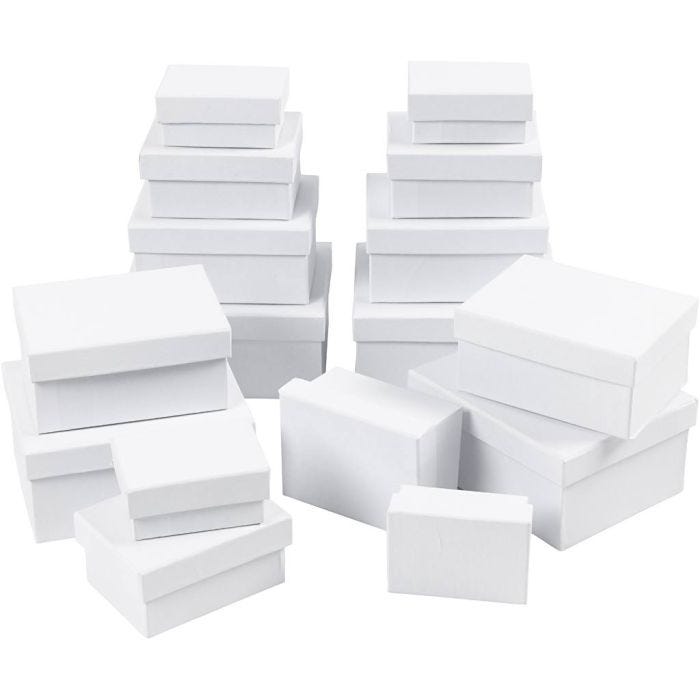Boîtes Rectangulaires, H : 3,5+4,5+5,5+6,5 cm, dim. 8,5x11,5+11x14 cm, 4x4 pièces/ 1 Pq.