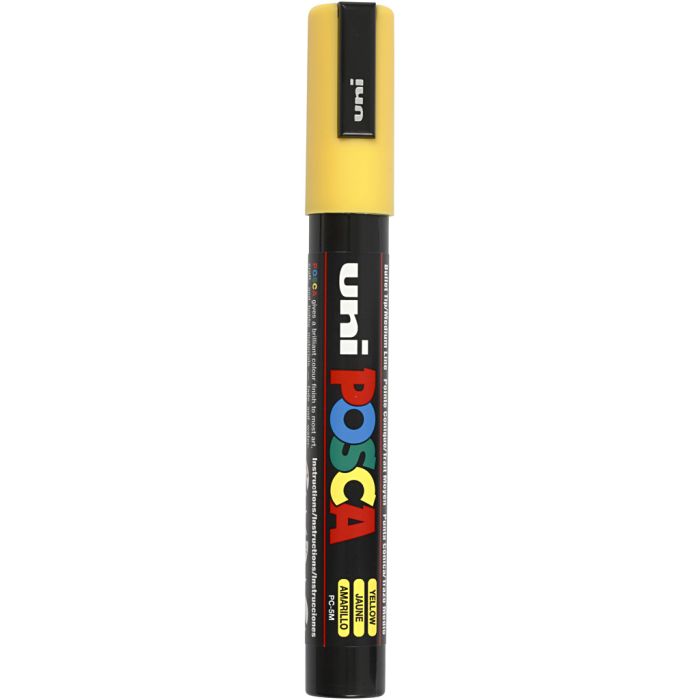 Feutre Posca, dim. PC-5M, trait 2,5 mm, moyen, jaune, 1 pièce