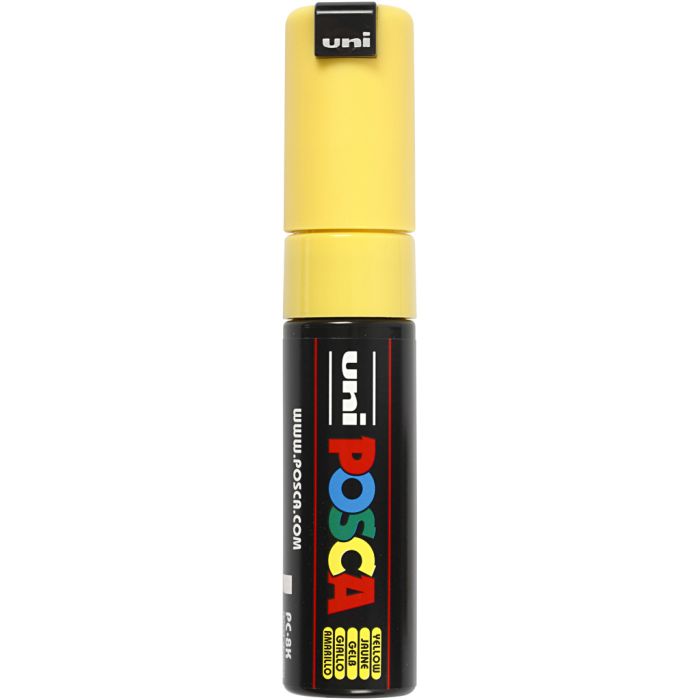 Feutre Posca, dim. PC-8K, trait 8 mm, large, jaune, 1 pièce