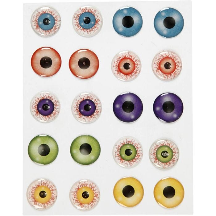 Yeux 3D, d 20 mm, 1 flles