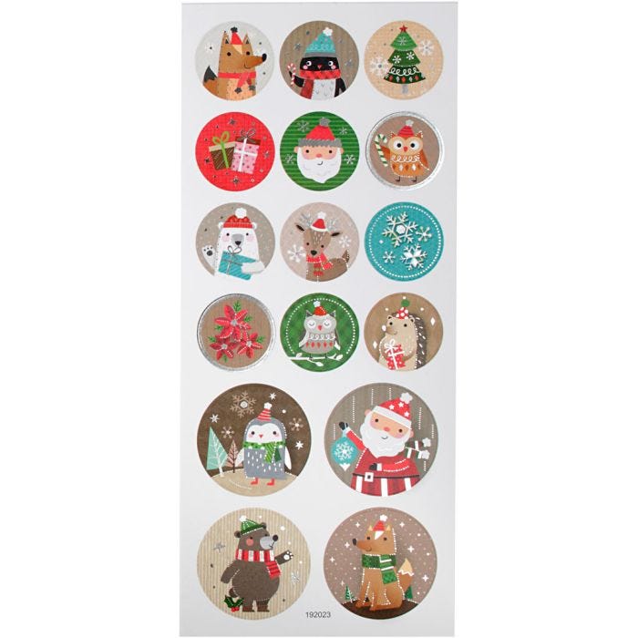 Autocollants de Noël, Noël, feuille 10x23 cm, 1 flles