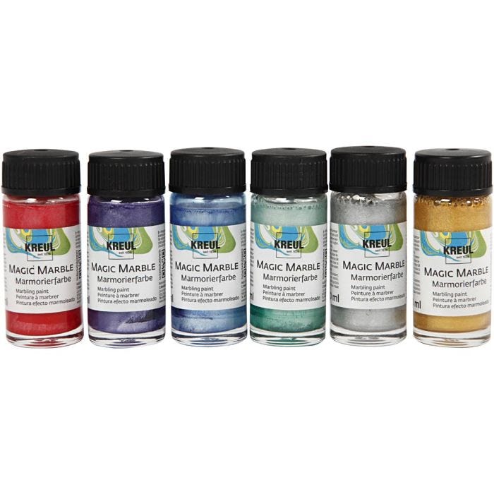 Peinture Magic Marble, couleurs métalliques, 6x20 ml/ 1 Pq.