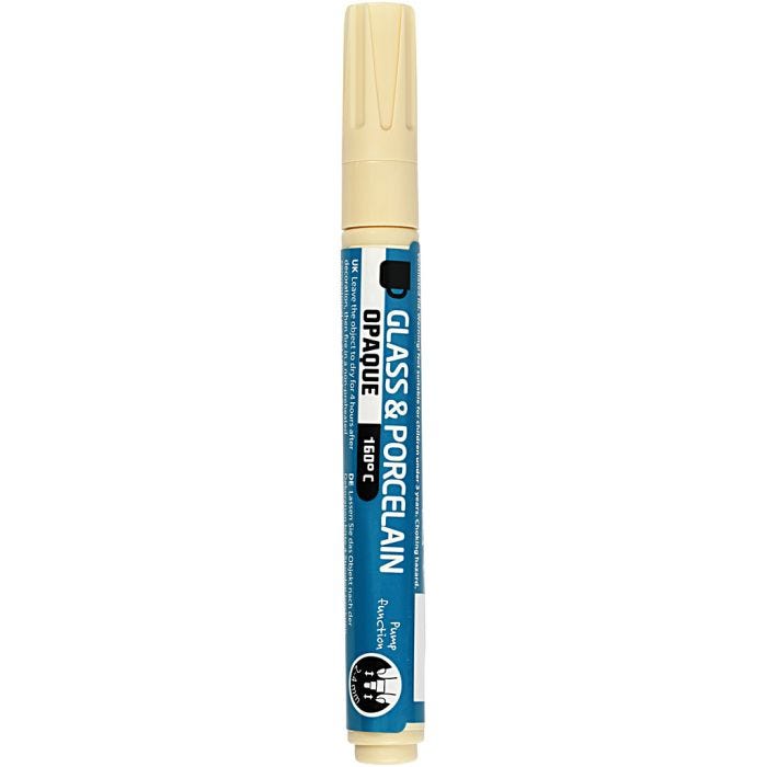 Peinture pour verre et porcelaine, trait 2-4 mm, opaque, crème, 1 pièce