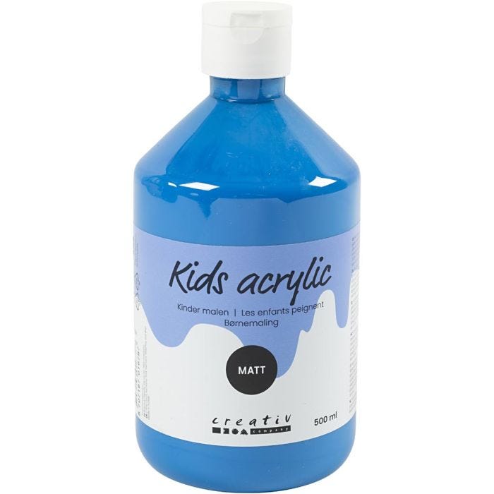 Peinture Acrylique Mate, bleu primaire, 500ml/ 1 flacon