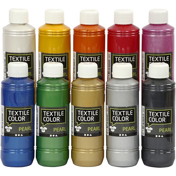Textile Color, nacré, ass. de couleurs, 10x250 ml/ 1 Pq.