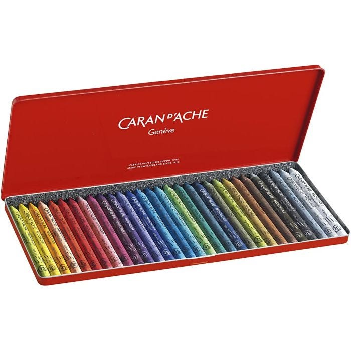 CARAN D’ACHE Caran d'Ache Néocolor 1, L : 10 cm, ép. 8,5 mm, ass. de couleurs, 30 pièces/ 1 Pq.