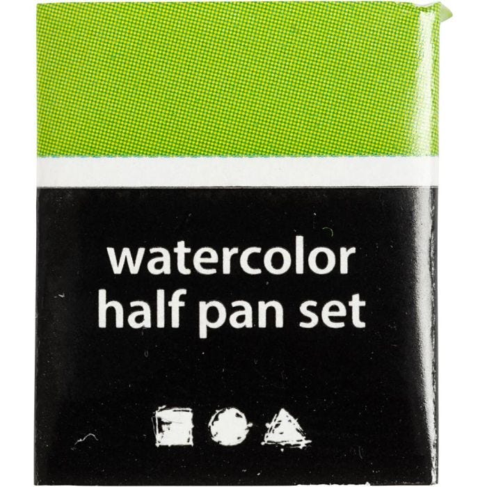 Aquarelles Art, ½-pan, dim. 10x15x20 mm, vert clair, 1 pièce
