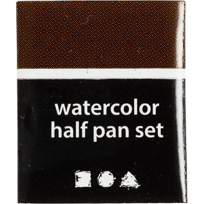 Aquarelles Art, ½-pan, dim. 10x15x20 mm, brun, 1 pièce