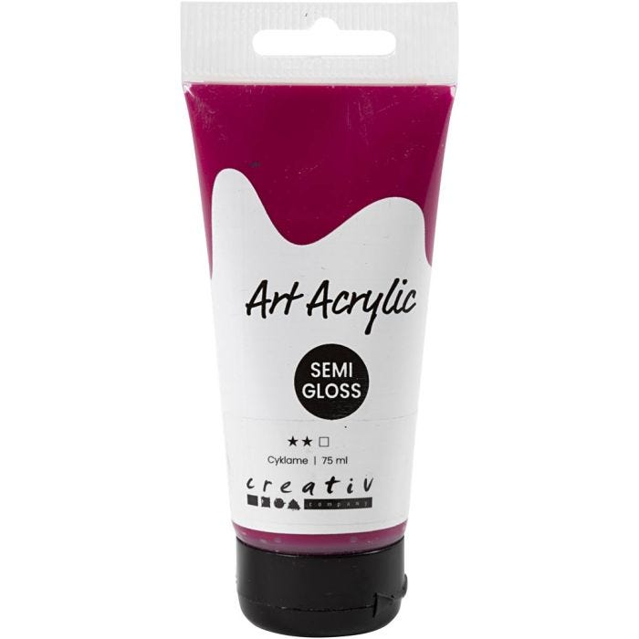 Peinture Acrylique, semi-brillant, transparent, Cyklame, 75 ml/ 1 flacon