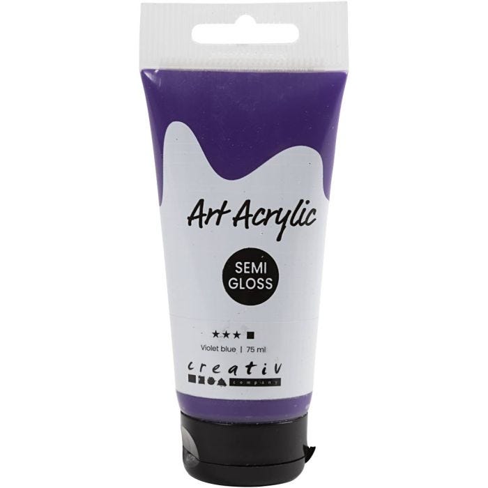 Peinture Acrylique, semi-brillant, opaque, violet blue, 75 ml/ 1 flacon