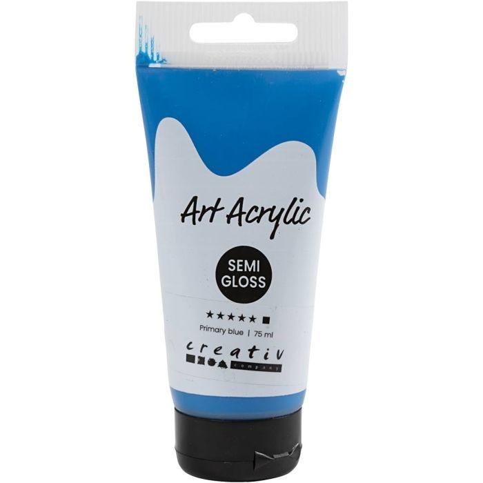 Peinture Acrylique, semi-brillant, opaque, bleu primaire, 75 ml/ 1 flacon