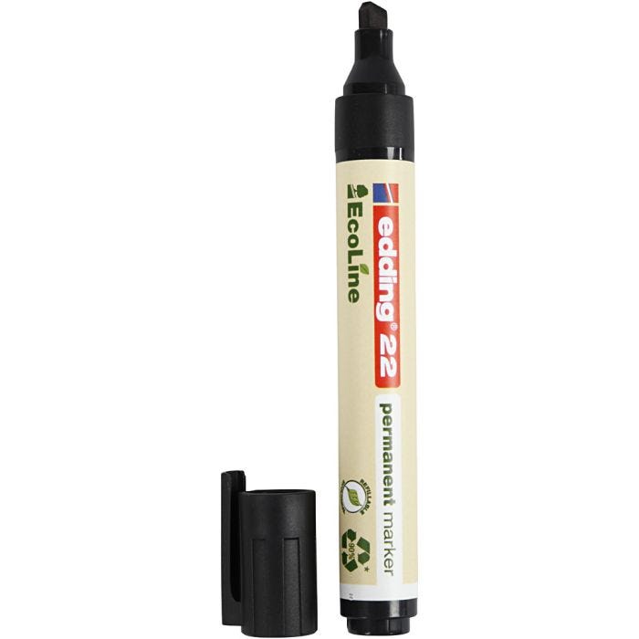Feutres Edding EcoLine 22, dim. 22, trait 1x5 mm, noir, 1 pièce