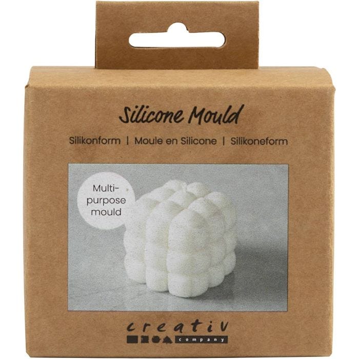 Moule en Silicone, Carré avec bulles, H : 5 cm, d 6 cm, L : 6 cm, 1 pièce/ 1 Pq.