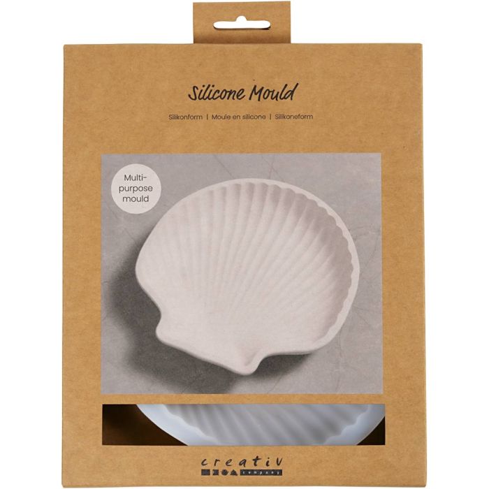 Moule en silicone, Coquille, H : 2,5 cm, L : 14,5 cm, L : 14 cm, 1 pièce