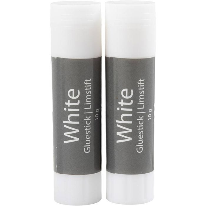 Bâton de colle White, rond, 10 gr, 2 pièces/ 1 Pq.