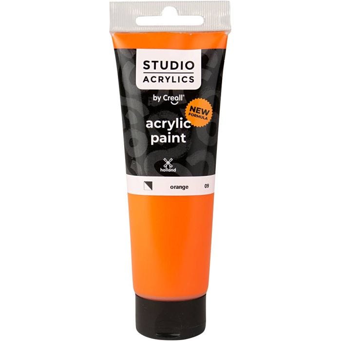 Peinture Acrylique Creall Studio, semi opaque, orange (09), 120 ml/ 1 flacon