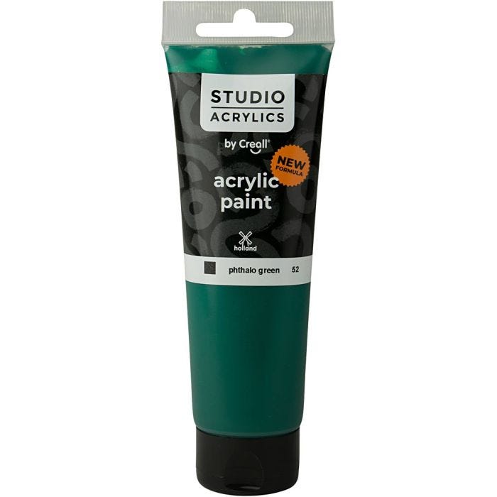 Peinture Acrylique Creall Studio, opaque, phtalo green (52), 120 ml/ 1 flacon