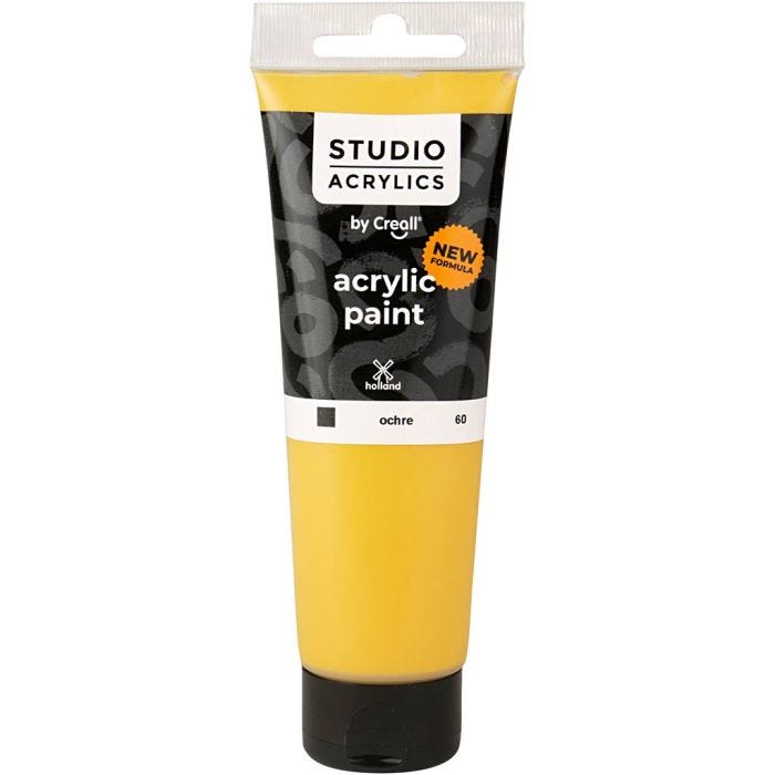 Peinture Acrylique Creall Studio, opaque, ochre (60), 120 ml/ 1 flacon