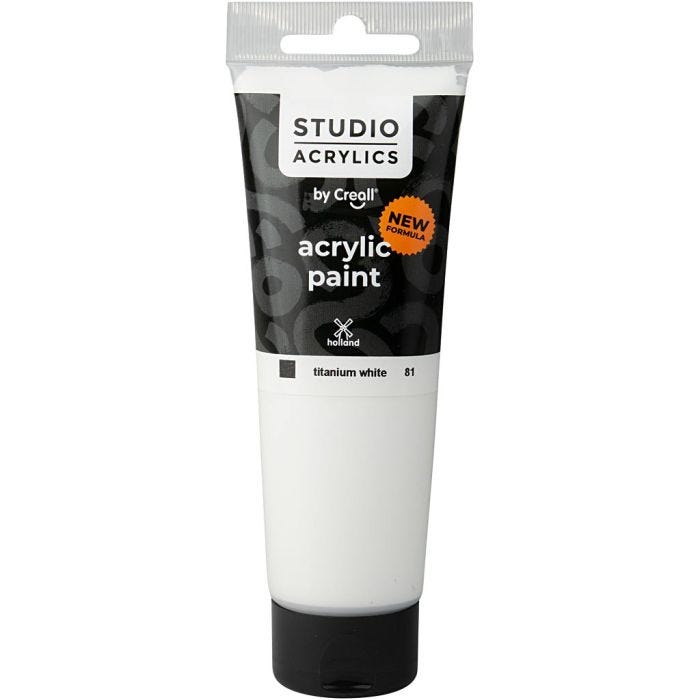 Peinture Acrylique Creall Studio, opaque, white (81), 120 ml/ 1 flacon