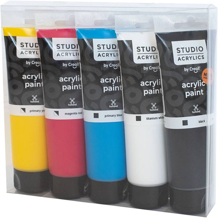 Peinture Acrylique Creall Studio, ass. de couleurs, 5x120 ml/ 1 Pq.