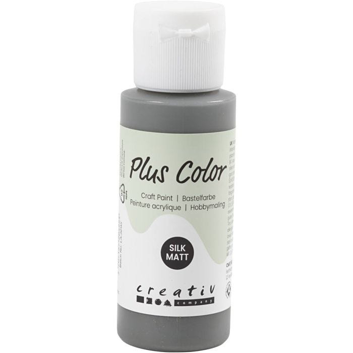 Peinture Acrylique Plus Color, gris foncé, 60 ml/ 1 flacon